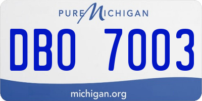 MI license plate DBO7003