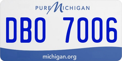 MI license plate DBO7006