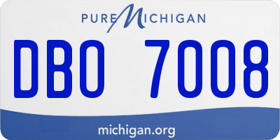 MI license plate DBO7008