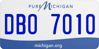 MI license plate DBO7010