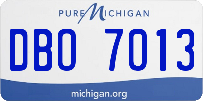 MI license plate DBO7013