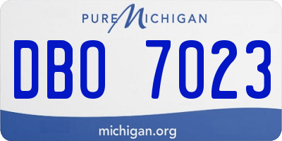 MI license plate DBO7023