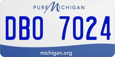 MI license plate DBO7024