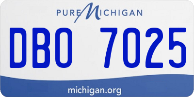 MI license plate DBO7025