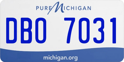 MI license plate DBO7031
