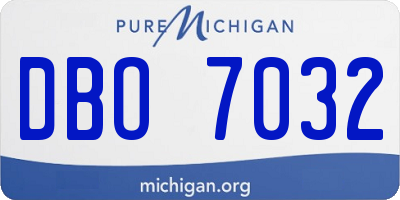 MI license plate DBO7032