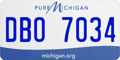 MI license plate DBO7034