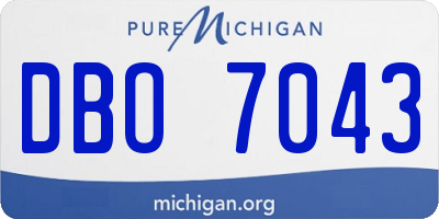 MI license plate DBO7043