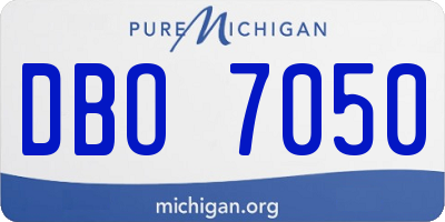 MI license plate DBO7050