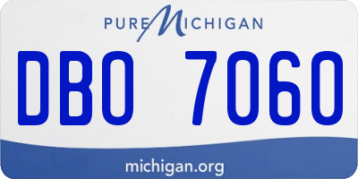 MI license plate DBO7060