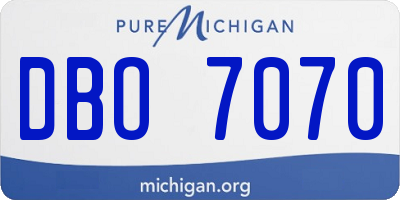MI license plate DBO7070