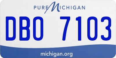 MI license plate DBO7103
