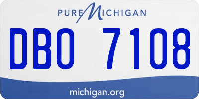 MI license plate DBO7108