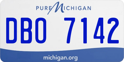 MI license plate DBO7142