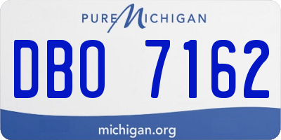 MI license plate DBO7162