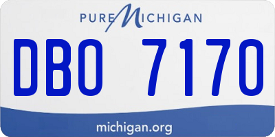 MI license plate DBO7170