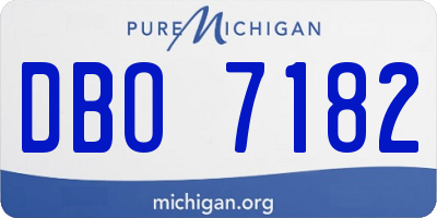 MI license plate DBO7182