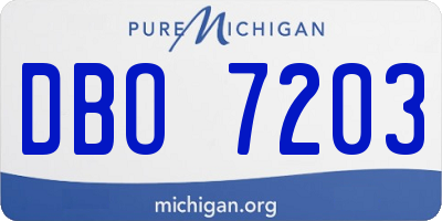 MI license plate DBO7203