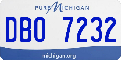 MI license plate DBO7232