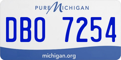MI license plate DBO7254