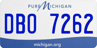 MI license plate DBO7262