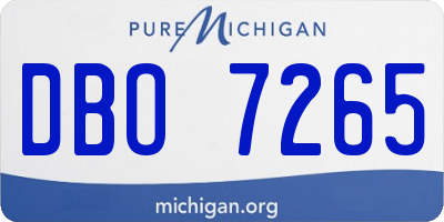 MI license plate DBO7265