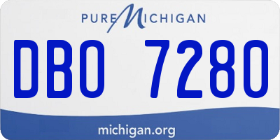 MI license plate DBO7280