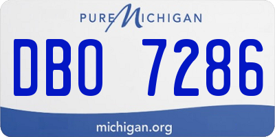 MI license plate DBO7286