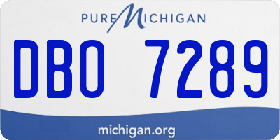 MI license plate DBO7289
