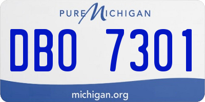 MI license plate DBO7301