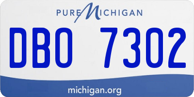 MI license plate DBO7302