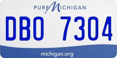 MI license plate DBO7304