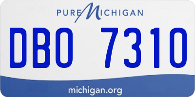 MI license plate DBO7310