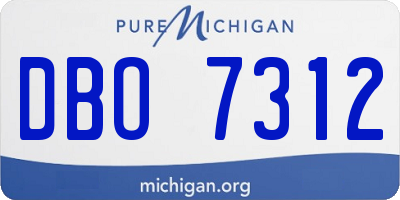 MI license plate DBO7312