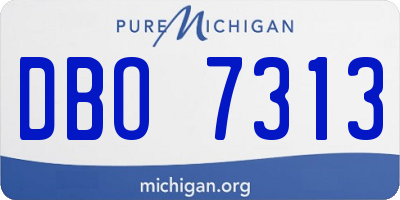 MI license plate DBO7313