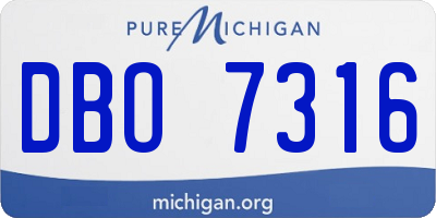 MI license plate DBO7316