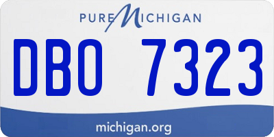 MI license plate DBO7323