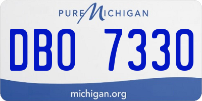 MI license plate DBO7330