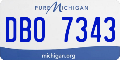 MI license plate DBO7343