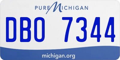 MI license plate DBO7344