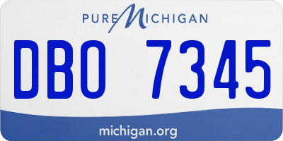 MI license plate DBO7345