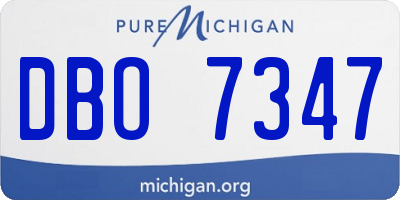 MI license plate DBO7347