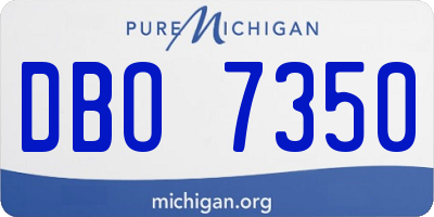 MI license plate DBO7350