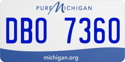 MI license plate DBO7360