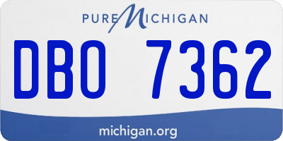 MI license plate DBO7362
