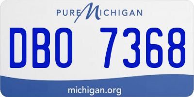 MI license plate DBO7368