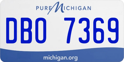 MI license plate DBO7369