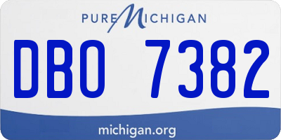 MI license plate DBO7382