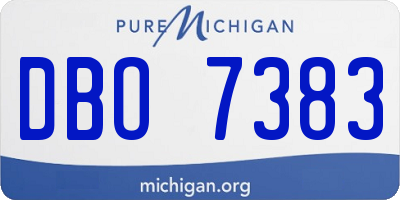 MI license plate DBO7383