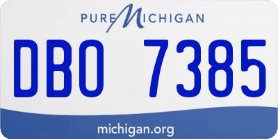 MI license plate DBO7385